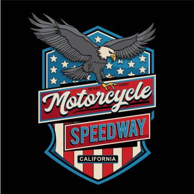 Motosiklet yarışı konsepti, vektör illüstrasyonlu şık pankart