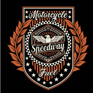 Motosiklet yarışı konsepti, vektör illüstrasyonlu şık pankart