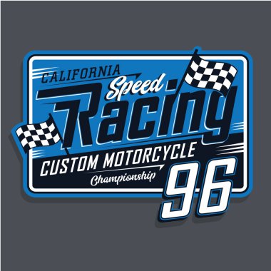 Motosiklet yarışı konsepti, vektör illüstrasyonlu şık pankart