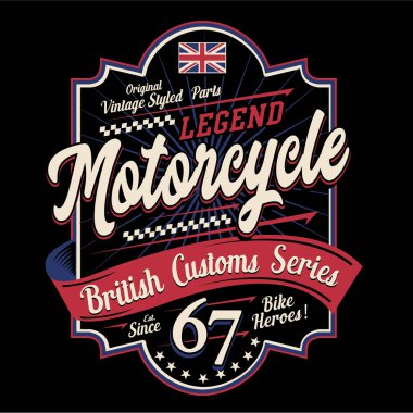 Motosiklet yarışı konsepti, vektör illüstrasyonlu şık pankart