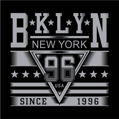 Brooklyn, New York 'lu şık pankart, vektör illüstrasyonu