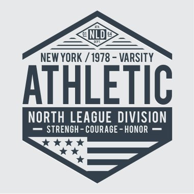 New York atletik kuzey ligi yazı, vektör illüstrasyon