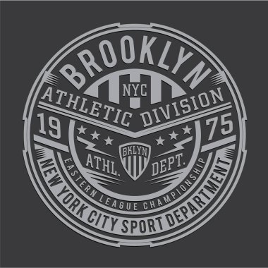 Brooklyn New York Atletizm Bölümü yazıtlı şık bir afiş.