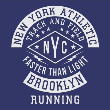 Brooklyn, New York 'lu şık pankart, vektör illüstrasyonu