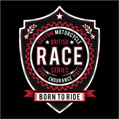 Motosiklet yarışı konsepti, vektör illüstrasyonlu şık pankart