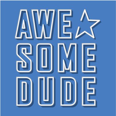 Harika erkek yazısıyla şık bir afiş, vektör illüstrasyonu