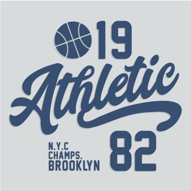 Atletik NYC Brooklyn yazıtlı şık bir afiş, vektör illüstrasyonu