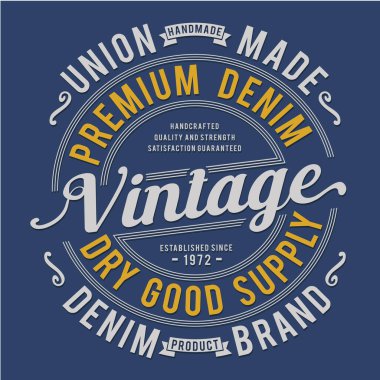 Premium vintage kot yazısıyla şık bir pankart, vektör illüstrasyonu