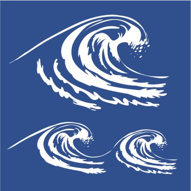 Çeşitli dalgalarla şık bir pankart, vektör illüstrasyonu