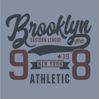 Brooklyn Atletizm Ligi yazıları, vektör illüstrasyonlu şık bir pankart.