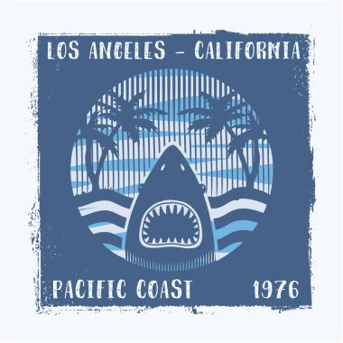 Los Angeles California yazıtlı, vektör illüstrasyonlu şık bir pankart.