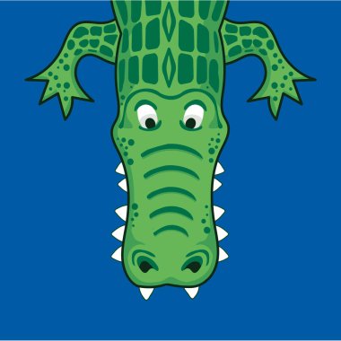 Şirin timsahlı şık bir pankart, vektör illüstrasyonu