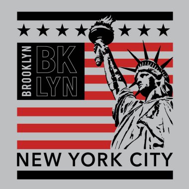 Brooklyn, New York 'lu şık pankart, vektör illüstrasyonu