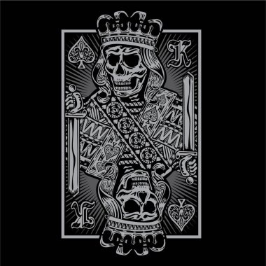 Modaya uygun kral oyun kartı, vektör illüstrasyonlu şık pankart