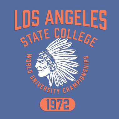 Los Angeles Eyalet Üniversitesi yazı, vektör illüstrasyonlu şık bir afiş.