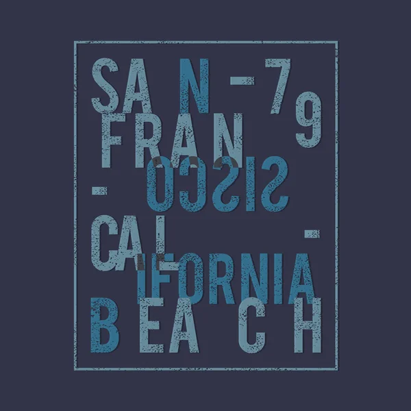 Banner Elegante Con Inscripción Playa San Francisco California Ilustración Vectorial — Vector de stock