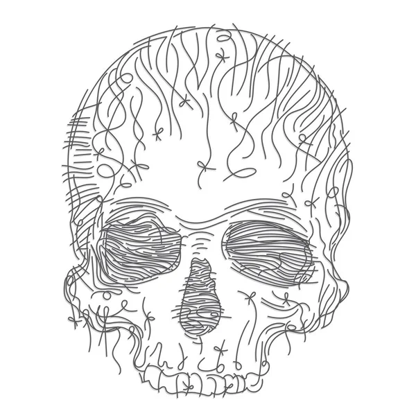 頭蓋骨のあるスタイリッシュなバナーベクトルイラスト — ストックベクタ