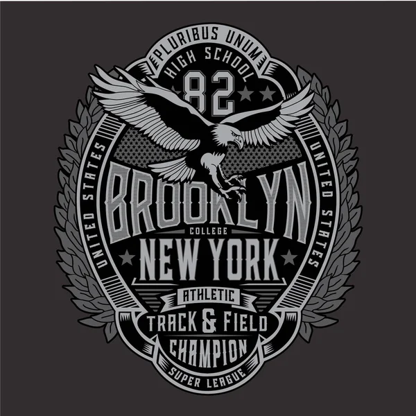 Brooklyn pluribus unum lisesi, New York şehri, vektör illüstrasyonlu şık bir pankart