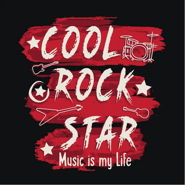 Bannière Élégante Avec Inscription Rock Star Cool Illustration Vectorielle — Image vectorielle