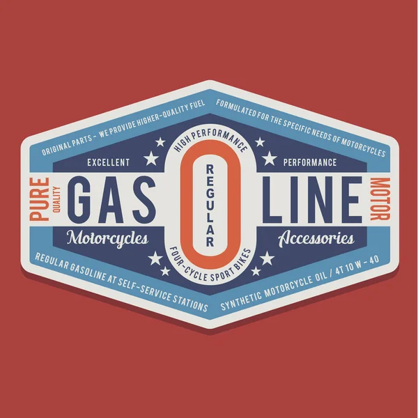Bandeira Elegante Com Inscrição Gasolina Ilustração Vetorial —  Vetores de Stock