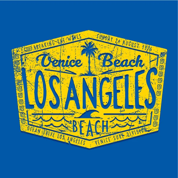 Banner Elegante Con Inscripción Playa Hielo Los Angeles Ilustración Vectorial — Vector de stock