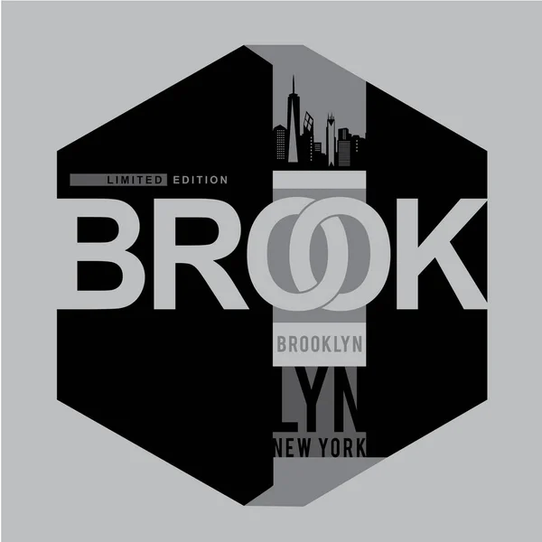 Stylish Banner Brooklyn New York City Vector Illustration — Stock Vector