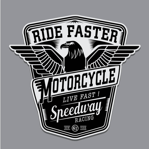 стильный баннер с концепцией мотогонок, векторная иллюстрация
