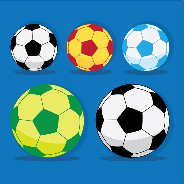 Bannière Élégante Avec Des Ballons Football Colorés Illustration Vectorielle — Image vectorielle