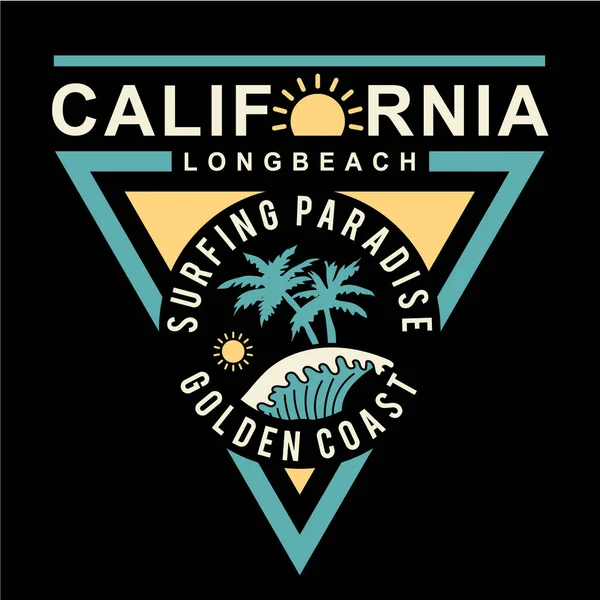 Banner Elegante Con Larga Inscripción Paraíso Del Surf Playa California — Archivo Imágenes Vectoriales