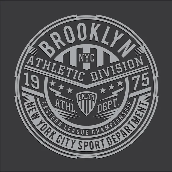 Bannière Élégante Avec Inscription Division Athlétique Brooklyn Nyc Illustration Vectorielle — Image vectorielle