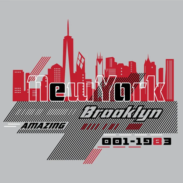 Snygg Banner Med New York Stad Skyltar Vektor Illustration — Stock vektor