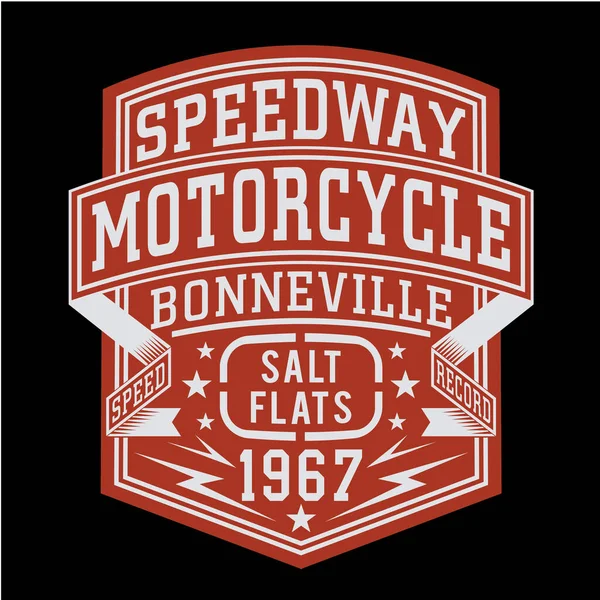 Bandeira Elegante Com Inscrição Speedway Motocicleta Bonneville Ilustração Vetorial —  Vetores de Stock