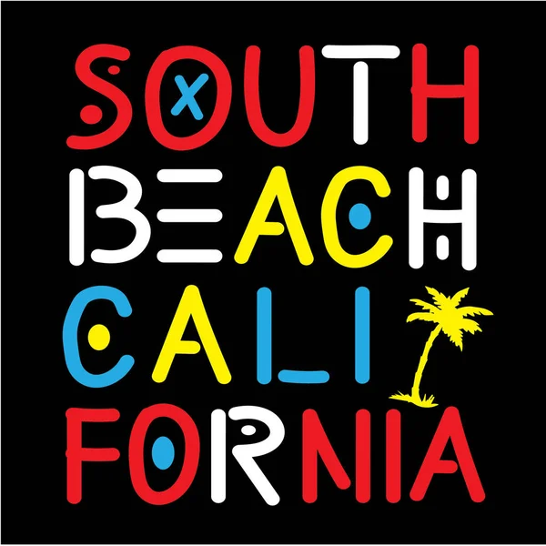 Banner Elegante Con Inscripción California Playa Sur Ilustración Vectorial — Archivo Imágenes Vectoriales