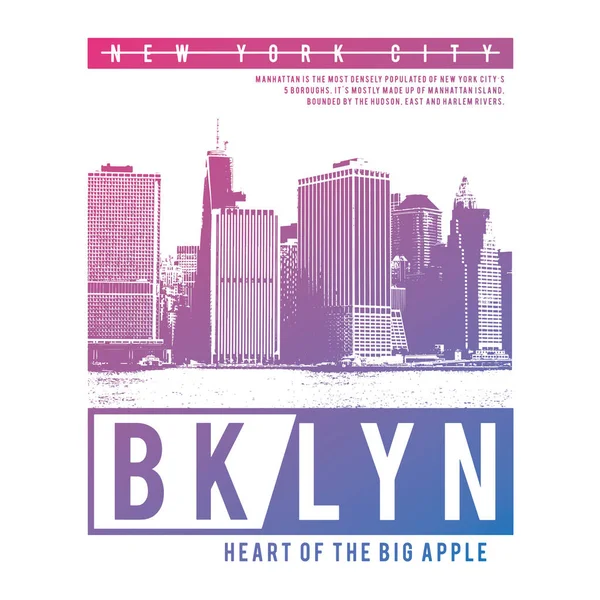 Stylish Banner Brooklyn New York City Vector Illustration — Stock Vector
