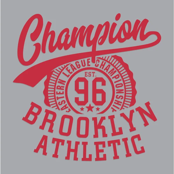 Bannière Élégante Avec Inscription Sportive Brooklyn Championne Illustration Vectorielle — Image vectorielle