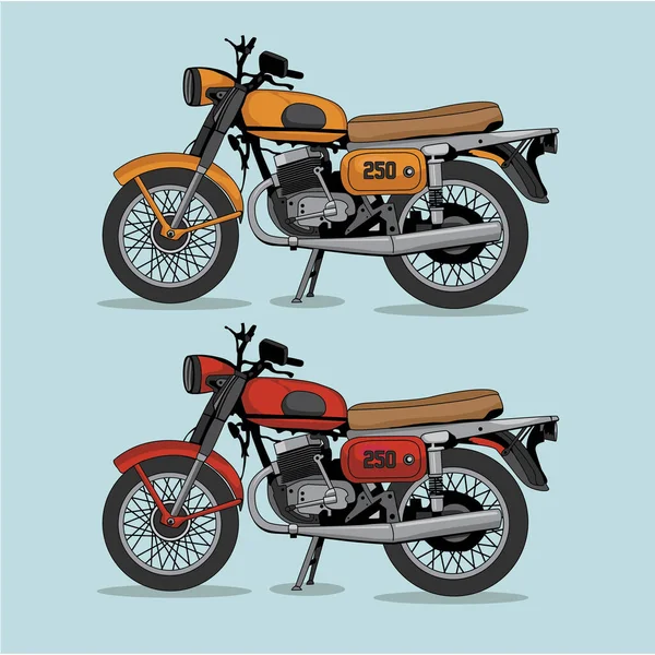 Banner Elegante Con Motocicletas Época Ilustración Vectorial — Vector de stock
