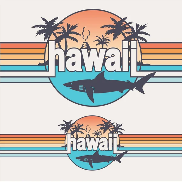 Banner Elegante Com Inscrição Hawaii Ilustração Vetorial —  Vetores de Stock