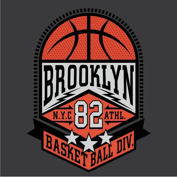 Bannière Élégante Avec Équipe Basket Brooklyn New York Illustration Vectorielle — Image vectorielle