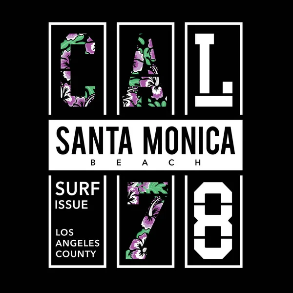 Banner Elegante Con Inscripción Santa Monica California Ilustración Vectorial — Vector de stock