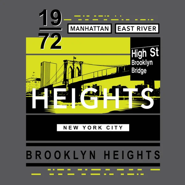 Brooklyn Tepeleri New York Şehri Vektör Illüstrasyonlu Şık Bir Pankart — Stok Vektör