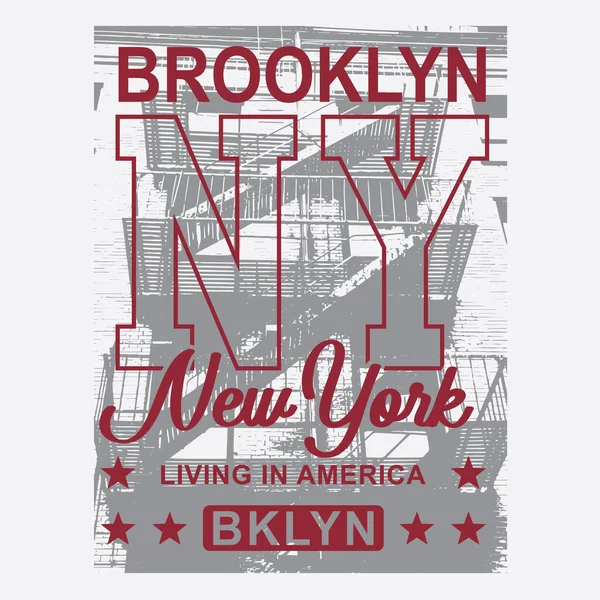 ブルックリンとスタイリッシュなバナー ニューヨーク市 ベクトルイラスト — ストックベクタ