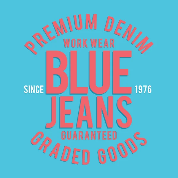 Bandeira Elegante Com Inscrição Jeans Azul Ilustração Vetorial — Vetor de Stock