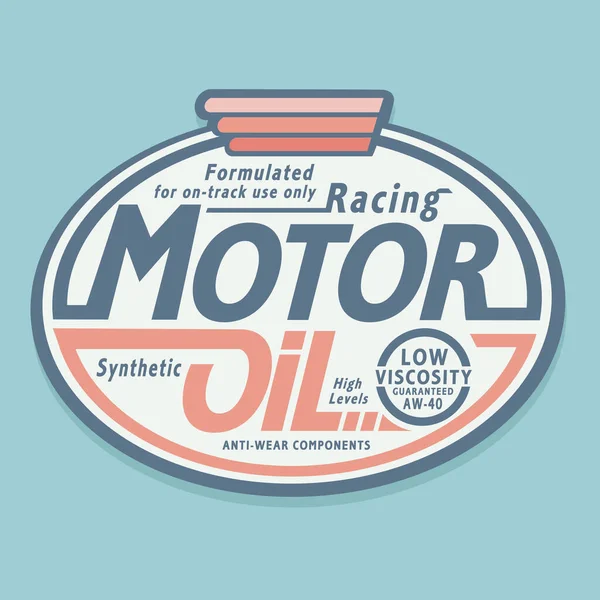 Snygg Banner Med Racing Motor Olja Inskription Vektor Illustration — Stock vektor