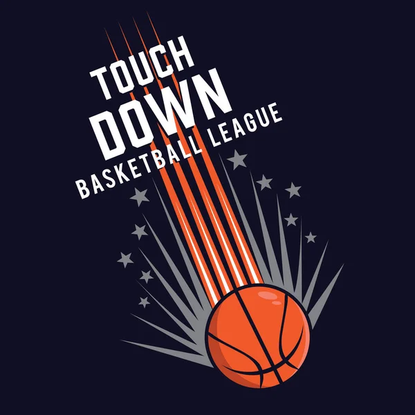 Stylish Banner Basketball Concept Touch Sown Inscription Vector Illustration — Stock Vector