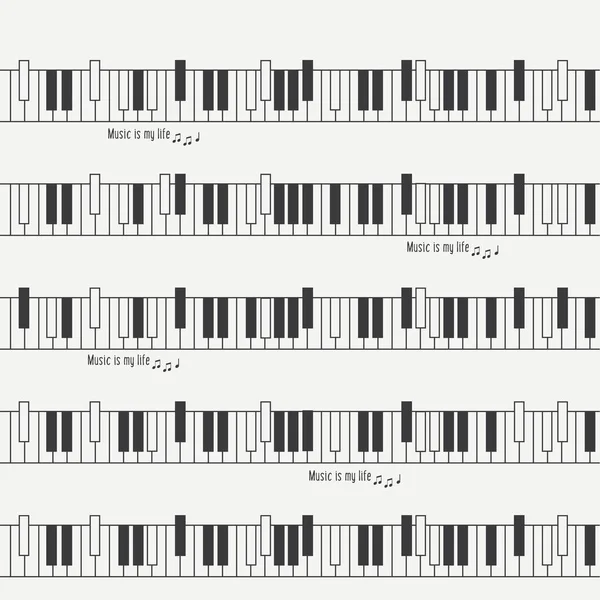 Stylish Banner Music Life Inscription Piano Keys Pattern Vector Illustration Royalty Free Stock Vectors