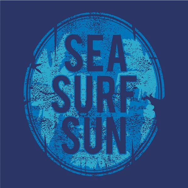 Stylish Banner Sea Surf Sun Inscription Vector Illustration — Stock Vector