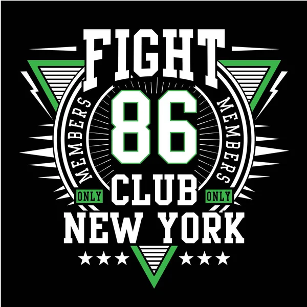 Stylish Banner Fight Club New York Inscription Vector Illustration — Stock Vector