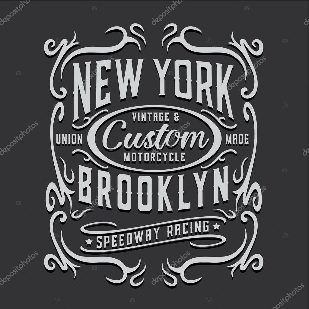 Stylish banner with new york city signs, vector illustration
