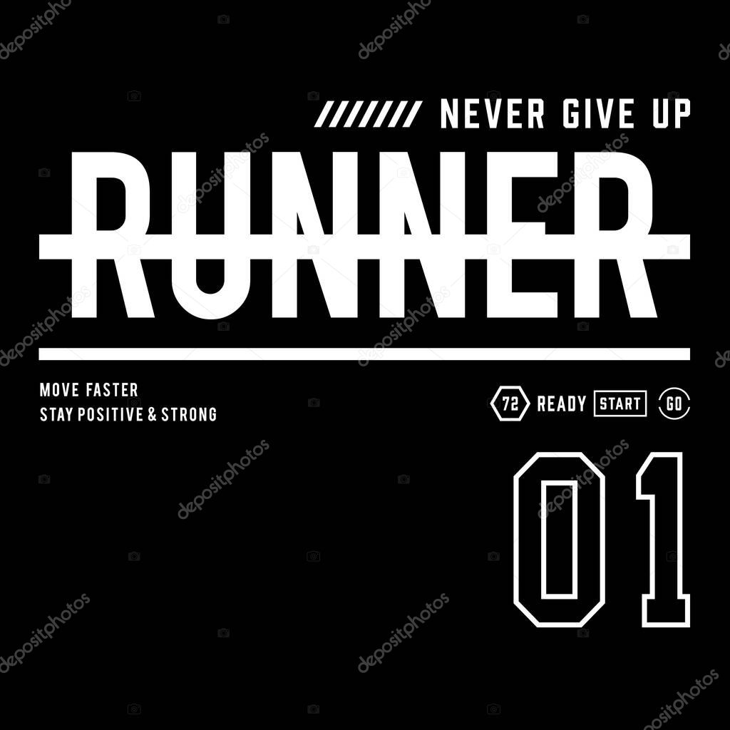 stylish banner with run motivation, vector illustration