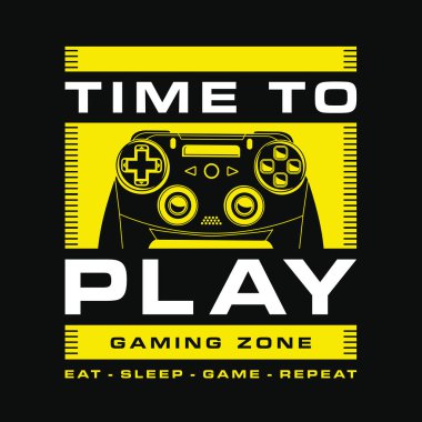 Gamepad, vektör illüstrasyonlu şık pankart